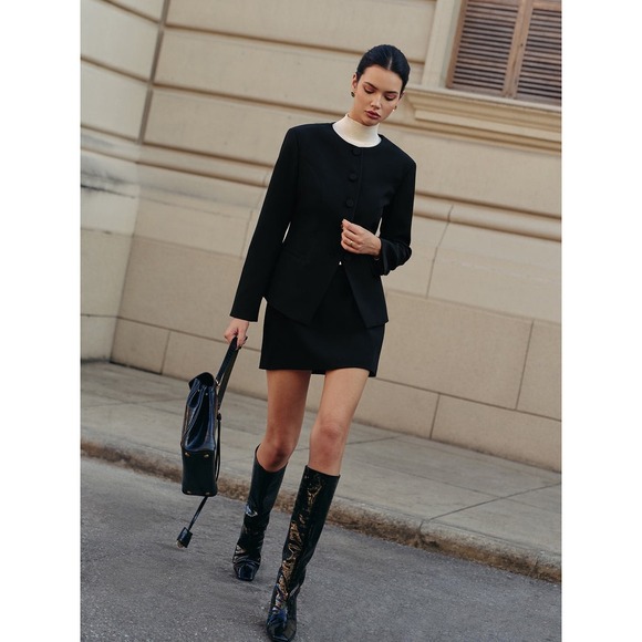 Commense Melt Belted Mini Skirt Black size XS - Picture 4 of 10